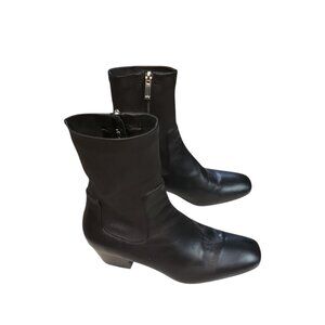 AQUATALIA Women's Sandi Boots Black Leather Weatherproof Size 7M